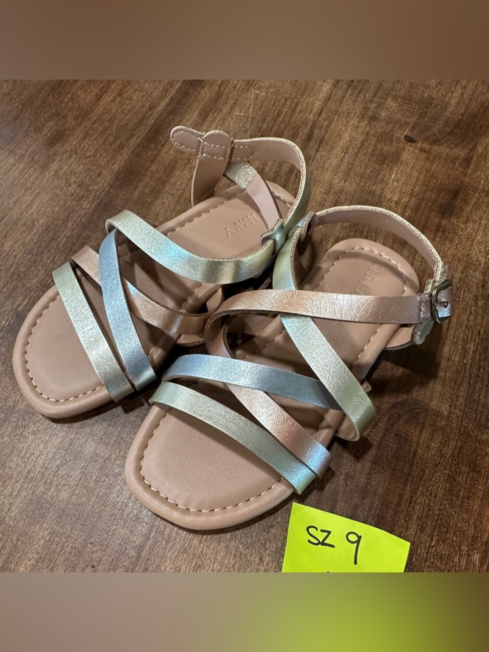 Old Navy Metallic Multi-Strap Sandals - Blush Footbed